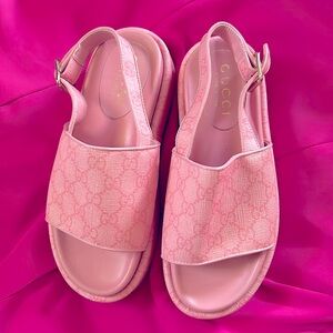 Dupe Gucci sandals pink platform sandals